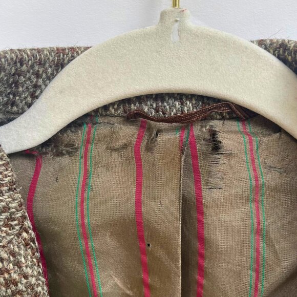 HARRIS TWEED Scottish Wool Blazer Brown Herringbone 42R - Picture 11 of 13